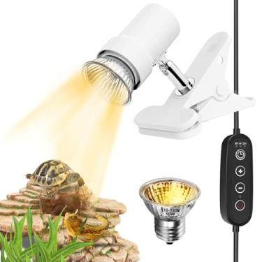 Imagem de GOZILLA Lâmpada De Calor Para Répteis, Tartarugas, Temporizador Ciclo Temporização E Escurecimento, Uva/Uvb 50 W Anfíbios Tanques, Terrários Gaiolas (Branca)