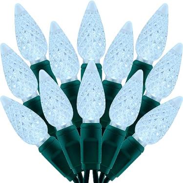 Imagem de SWEET SHINE 140 Luzes De Natal Led Uma Peça, Cor Morango, Branco Frio, Pacote Com 2 Fios, 70 Unidades, 36 Pés, Alta Resistência À Água, Certificação Ul C6, Cordão Para Ambientes Externos (Frio - Fio