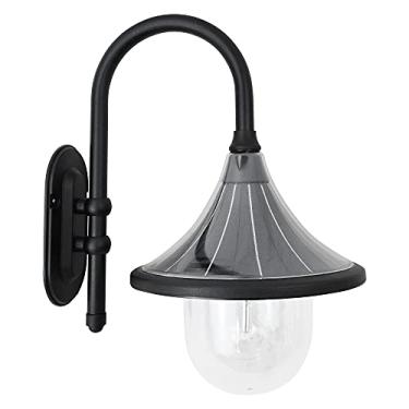 Imagem de Gama Sonic Luminária De Parede Solar Plaza, Arandela Vintage Tipo Pescoço Ganso Para Áreas Externas, 180 Lúmens, Com Sensor Crepuscular E Tecnologia Lâmpada Gs, Preta, 119Bm50010