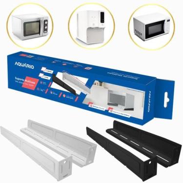 Imagem de Suporte De Parede Microondas Forno Bebedouro Até 30kg Branco ou Preto 