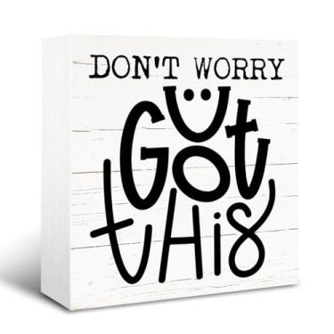 Imagem de Sinais de madeira motivacionais, decoração de casa de fazenda para mesa, decoração de mesa de escritório em casa, decoração de cubículo, presente de escritório para colegas, chefe, placa decorativa de