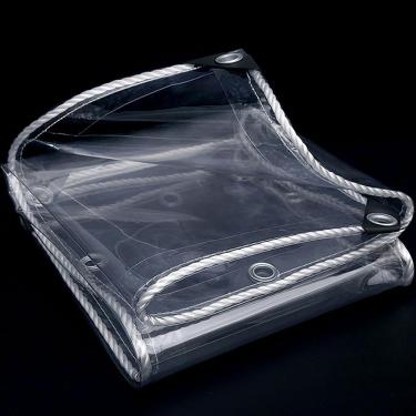 Imagem de Capa De Lona De Lona De Pvc Transparente à Prova D'água Com Ilhós 5m Corda à Prova De Intempéries Resistente à Geada Para Casa Estufa Jardim Galpão Acampamento Ao Ar Livre, Transparent, 300×600 cm