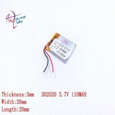 Imagem de 1 Unidade 302020 C/ 110mah 3mmx20mmx20mm 2 Fios 3,7v A1204  - bgb