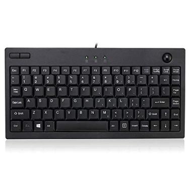 Imagem de ADESSO AKB-310UB - Teclado USB Mini Trackball USB com fio, layout americano de 87 teclas, preto