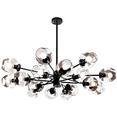 Imagem de Nordic Modern Sputnik Lustre 10 Luzes Lustre Mid Century Pingente Iluminação Industrial Luz De Teto Para Cozinha Sala De Jantar Sala De Estar, Black, 6 Lights