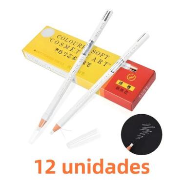 Imagem de Lápis De Sobrancelha Microblading Branco À Prova D'água, 12 Peças, Del