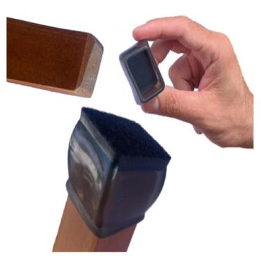 Imagem de Protetor Silicone Feltro Retangular Pé Mesa E Cadeira 4 Pçs - Geoprote