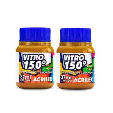 Imagem de Kit Com 2 Tintas Acrilex para Vidro 37ml - Vitro 150 Escolha Sua Cor à Base de Água, Cerâmica e Porcelana Durabilidade e Acabamento Impecável em Projetos de Pintura em Vidro, Porcelana, Cerâmica e Faiança. (Amarelo Ocre 564)