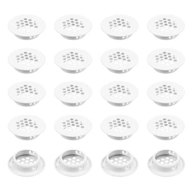 Imagem de PATIKIL Ventilação circular de 32 mm, 20 peças de aço inoxidável com orifício de malha redonda para saídas de ar de painel duplo de malha redonda para guarda-roupas de cozinha, sapato, armário