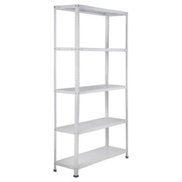 Imagem de Estante de Metal 5 Prateleiras Branco 180x90x30cm - Fixser