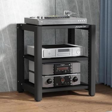 Imagem de Estéreo Std 4-tier Av Media Std Canto Prateleira Record Player Std Com Armazenamento De Vinil Rack De Áudio Móvel Torre Player Std Para Entretenimento Componentes Estér, White Maple, 60x50x64cm
