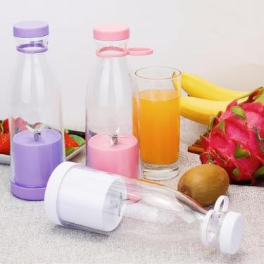 Imagem de MINI LIQUIDIFICADOR PORTÁTIL GARRAFA SHAKE SUCO JUICE CUP USB BRANCO LILÁS (Cod. SPO0263)