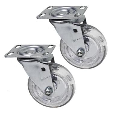 Imagem de Rodízio Giratório GLR 310 Gel 3 Pol Anti Risco Com Base 66x49 mm 40 Kg