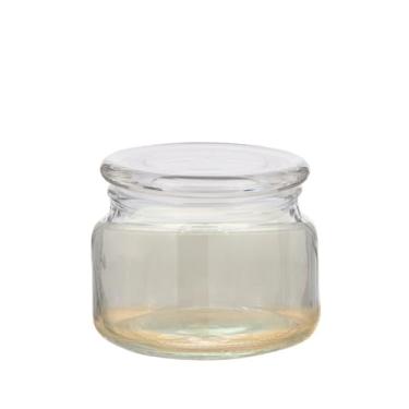 Imagem de POTE DE VIDRO PREMIUM COM TAMPA RETA HERMETICA ANTI-INSETO P/ALIMENTOS OU PORTA VELA KIT OU AVULSO (330ML UNIDADE)