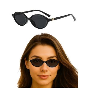 Imagem de Oculos De Sol Feminino Oval Estilo Retro Moda Festa Estiloso Lente Cos