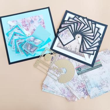 Imagem de Alinacutle 1 mini cartão circular de cachoeira, corte de metal, cortado para fazer cartões artesanais, álbuns, álbuns, papel, presente, decoração de férias, modelo feito à mão. alinacutle