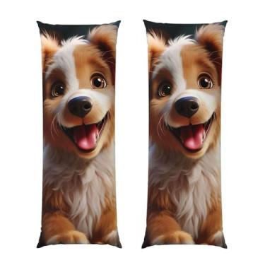 Imagem de Capa de travesseiro corporal com zíper oculto, fronha longa de microfibra macia e respirável para travesseiro corporal, capas de travesseiro de cachorro fofo para dormir, presente de cama, 50 x 137 cm