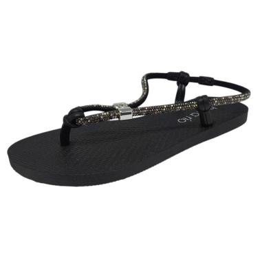 Imagem de Sandália Feminina Rasteira de Dedo Strass Leve Beira Rio