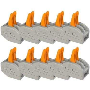 Imagem de Kit 10 conector alavanca emenda rapida 2 vias stark