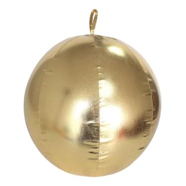 Imagem de Baoblaze Bola inflável de Natal, bola de Natal, decoração de jardim ao ar livre, balão, enfeite para festa de inverno, festival, gramado, Ouro