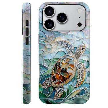 Imagem de TnXee Capa compatível com H7KQ Pro, capa de telefone híbrida de 2 camadas de prevenção de quedas para meninas e meninos, oceanos tartaruga mar