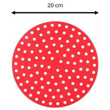 Imagem de Tapete Redondo de Silicone para Airfryer 20cm vermelho - Genérico