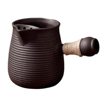 Imagem de AFXGUSD Bule de Cerâmica para Ferver água Quente com Alça Lateral para Casa de Chá, Presente para Amantes de Chá, Preto 350ml