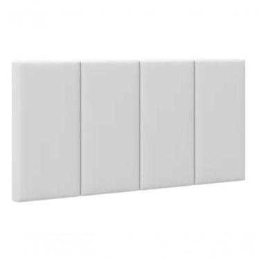 Imagem de Cabeceira Estofada Grazy Solteiro 90 cm Suede MDF Branco Cinza Lukaliam Móveis