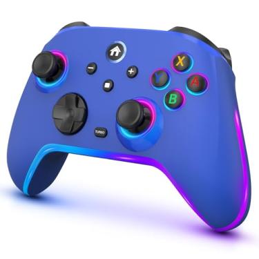 Imagem de Wireless Switch Controllers for Nitendo Switch/OLED/Lite, 1200mAh Switch Pro Controller with 10 Color Light Modes, Rechargeable Switch Turbo Control with Turbo, Vibration, 6-Axis Gyro, Wake Up