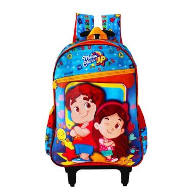 Imagem de Mochila Escolar De Rodinhas Maria Clara & Jp Masculina Azul