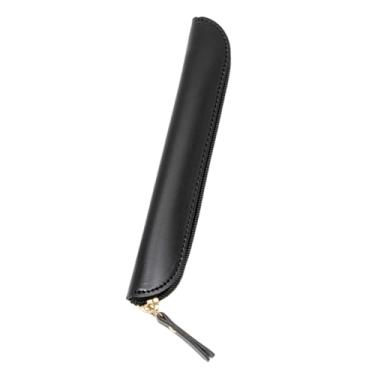 Imagem de SiaBiced Estojo para canetas e lápis, proteção, design retrô, caixa de papelaria, estojo para cosméticos, pincéis, bolsa para viagem, meninos e meninas, Preto