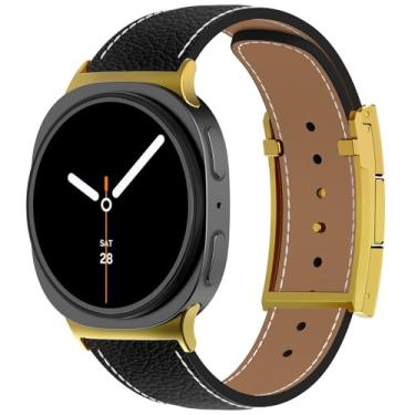 Imagem de CHANCHY Pulseira magnética de couro compatível com Samsung Galaxy Watch 8 de 40 mm/44 mm/clássico de 46 mm 2025, pulseira elegante de couro de grão superior sem lacunas para Galaxy Watch8 feminino e