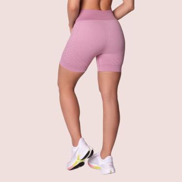 Imagem de Short Sem Costura Selene Sport Academia Fitness Feminino, Malva mescla