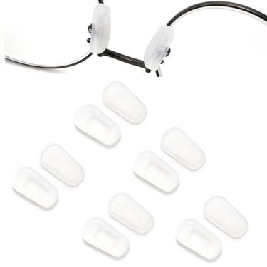 Imagem de Protetores de nariz para óculos de silicone sem cadarço, almofadas de nariz macias antiderrapantes para kit de reparo de óculos (5 pares), transparente/P