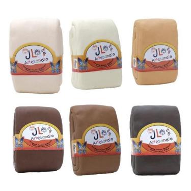 Imagem de Kit 06 Massas De Biscuit Jl Artesanato 90 Gramas Cores Peles