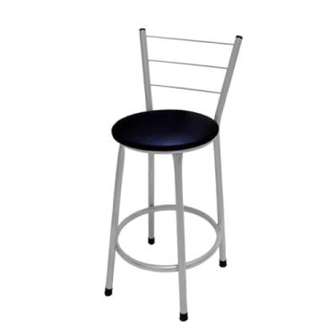Imagem de Banqueta Banco Banquinho Cadeira Média 60 Cm P/Mesa Balcão Área de lazer Barzinhos(PRETO)