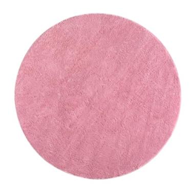Imagem de Tapete Redondo 1 Metro Quarto Sala Escritório Conforto Maciez e Elegância Para Transformar Seu Ambiente (Rosa Bebê)