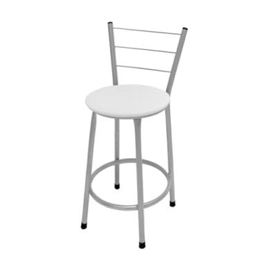 Imagem de Banqueta Banco Banquinho Cadeira Média 60 Cm P/Mesa Balcão Área de lazer Barzinhos(BRANCO)