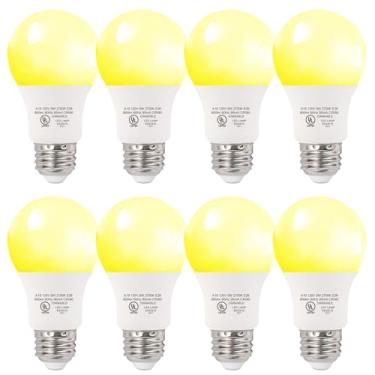 Imagem de GLOWNOVA Pacote com 8 lâmpadas LED brancas macias - perfeitas para quarto e área de estar, equivalente a 60 W, 2700K, 9W, vida útil de 15.000 horas, soquete E26