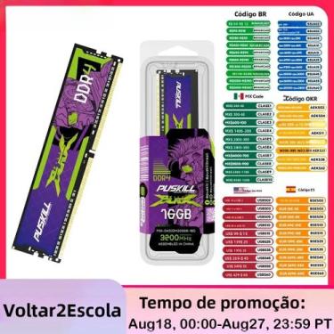 Imagem de Memória RAM DDR4 de mesa PUSKILL 32GB 16GB 8GB 3200MHz 2666MHz 1.2V Me