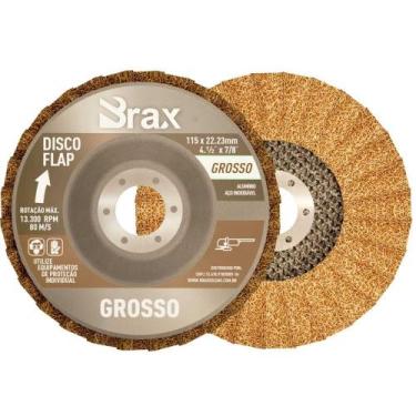 Imagem de Disco Flap de Acabamento Aço Inox / Alumínio 4.1/2" Grosso - Brax