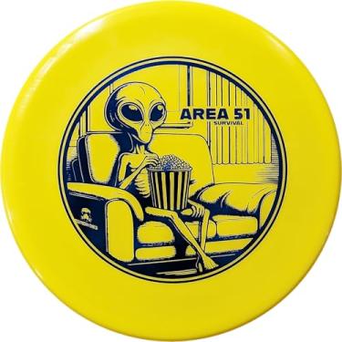 Imagem de DOOMSDAY DISCS Area 51 | Putter de golfe de disco estável e disco de aproximação | Plástico opaco de sobrevivência premium (amarelo)