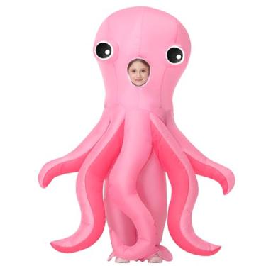 Imagem de Inflatable Octopus Costume for Kids Halloween Blow Up Costumes for Boys Girls Cosplay Party