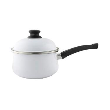 Imagem de Panela Bojuda 16 Esmaltada Branca - 1250 ml - Ewel, Linha Mãe Ágata