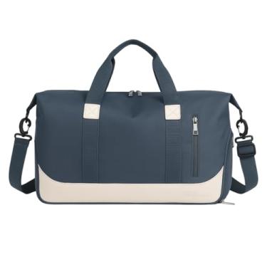 Imagem de Bolsa Mala de Mão Feminina Grande Transversal Viagem Espaçosa 10 Kg Bordo Rigida Zíper Academia Necessaire Passeio Espaçosa (Azul)