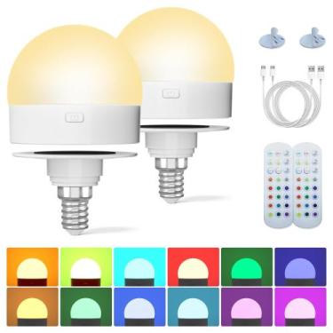 Imagem de Lâmpada recarregável KINDEEP E12 LED sem fio com controle remoto