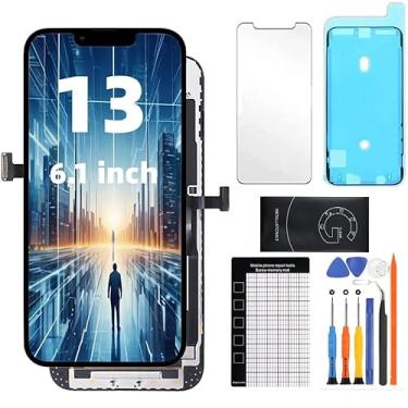 Imagem de ANLIU DNS Tela de substituição para iPhone 13 de 6,1 polegadas, tela LCD sensível ao toque 3D, montagem de moldura digitalizadora com ferramentas de reparo, modelo A2482, A2631, A2633, A2634, A2635