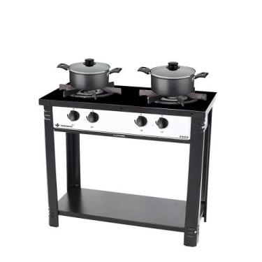 Imagem de Fogão Industrial 2 Bocas Bravo Branco Venâncio + 2 Caçarolas Tramontin