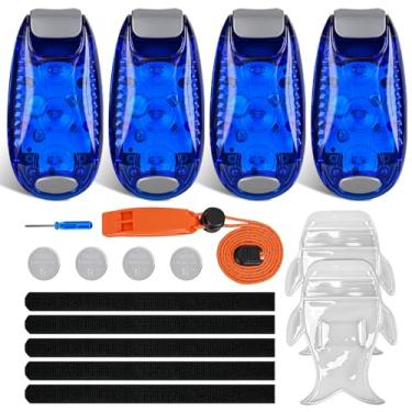 Imagem de Nilight Luz de segurança LED, 4 peças, azul, navegação marítima, luzes traseiras para bicicleta, três modos, à prova d'água, refletor, engrenagem, clipe para flash, lâmpada indicadora estroboscópica