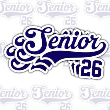 Imagem de Adesivo Class of Senior 2026 (3 peças) Adesivos de formatura com glitter rosa para meninas do ensino médio e universitárias decalque de carro para laptop garrafa de água fichário capa de telefone 7,6